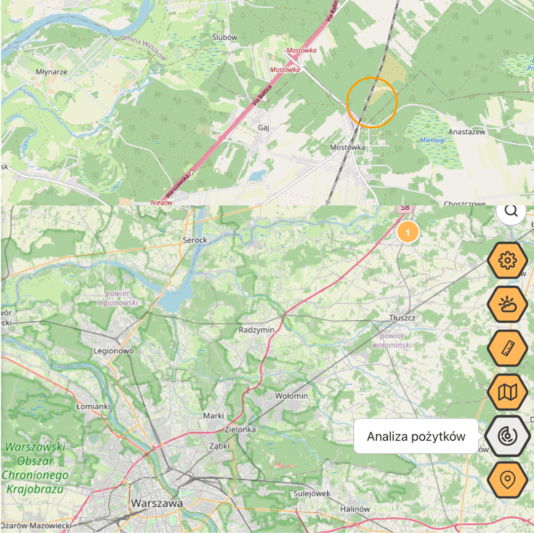 Lokalizacja Wrzosowiska Mostówka